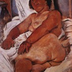 Fausto Pirandello - Nudo su sfondo bianco