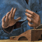Antonello da Messina, Annunziata , part. delle mani di Maria, Palermo, Galleria Regionale della Sicilia, Palazzo Abatellis